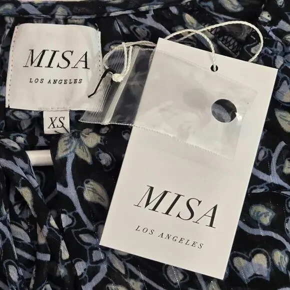 NWT Misa Karlina Dress in Nightshade Floral Blue Size XS Bohemian MSRP 410